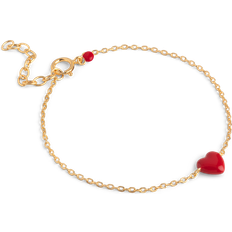 Rød Armbånd ENAMEL Copenhagen Amore Armbånd - Forgyldt