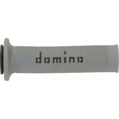 Motorcycle Handle Mounts Domino Road Racing Motorcycle Open Ended Grips - Grey