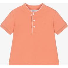 Orange Polo Shirts Mayoral Boys Cotton Collarless Polo Shirt - Orange