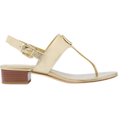 Michael Kors Hannah Metallic Nylon Blend T-Strap Sandal - Gold