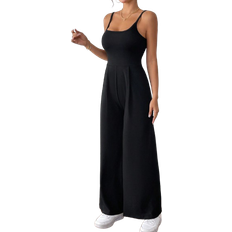 Shein Gerader Bein Jumpsuit Mit Rückenausschnitt - Minimalistisch