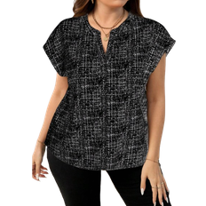 Shein Elegantes und modisches Blumen Muster Oberteil für Damen in Große Größen, geeignet für Büro/Lehrer Outfit