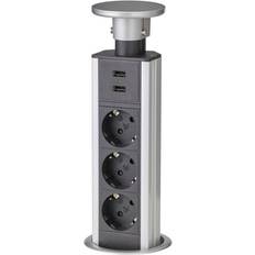 USB-port Stikdåser E-Line 6217243913 3-way 1.8m