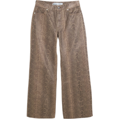 River Island Snakeskin Relaxed Straight Leg Jeans - Brown