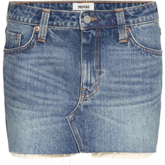 Organic Fabric Skirts Monki Low Waist Denim Mini Skirt - Mid Blue Wash