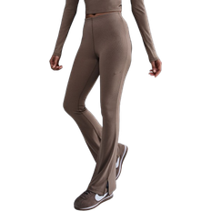 Nike Sportswear Chill Knit Tight Mini-Rib Flared Leggings - Brown