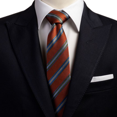 Tailor Store Striped Silk Tie - Orange