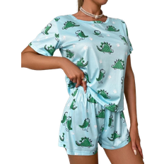 Shein Pyjama Set Mit Dinosaurier Muster - Augenmaske