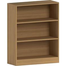 Låg bokhylla Vida Designs Cambridge 3 Nivåer Låg Ek Trä Hylla Display Bokhylla 75cm