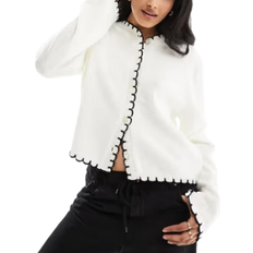 Long Sleeves Cardigans Miss Selfridge Blanket Stitch Cardigan - White