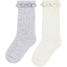 H&M Baby Hvid 2-pak knæstrømper