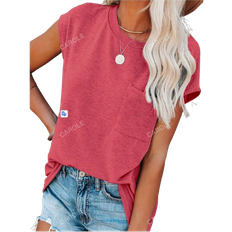 Shein Sleeveless Womens TShirt With Pocket Loose Casual Top