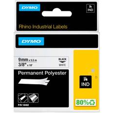 DYMO Rhino Permanent Polyester Black on White 0.4"x18ft