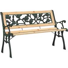vidaXL with Rose Patterned Backrest 116 cm Wood Garden Bench