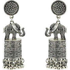 Shein Thai Jewelry Retro Fashion Ancient Silver Elephant Tassel Earring Accessories
