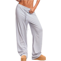 Shein Womens Waist Tie Striped WideLeg Loose Casual Trousers