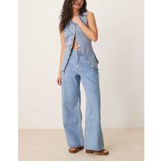 Abercrombie & Fitch Jeans Abercrombie & Fitch Curve Love High Rise Wide Leg Jeans Medium Wash - Blue