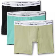Calvin Klein Green Men's Underwear Calvin Klein Icon Stretch Cotton Boxer Briefs Pack of 3 - Black/Beau Blue/Green