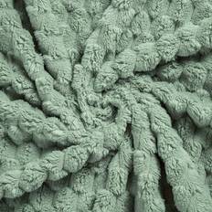 Temu Cozy Sage Fleece Throw Blanket 300gsm Blankets Green