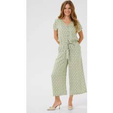 Kaffe Kamira Plain Weave Jumpsuit Pr Bukser - Oli Green/Chalk Print