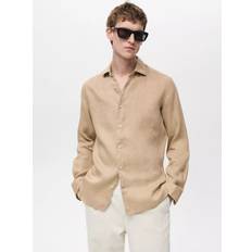 Men - Yellow Shirts Mango Linen Slim Fit Shirt