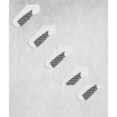 Socks River Island Rib Monogram Trainer Socks - White