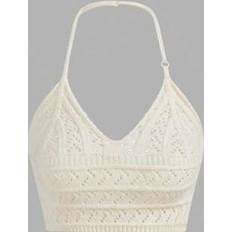 Girls Tank Tops Shein Tween Girl Solid Color V-Neck Halter Knit Top - Music Festival
