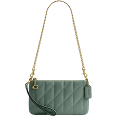 Coach Pouch Bag With Pillow Quilting - Brass/Sage