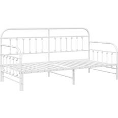 Senge & Madrasser vidaXL De Jour Vidaxl Lit Gigogne Blanc 90x200 Cm Acier 90x200cm