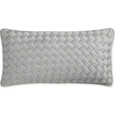 HOTEL COLLECTION Basketweave Decorative Pillow 12 x 24 in Complete Decoration Pillows White (61x30.5cm)