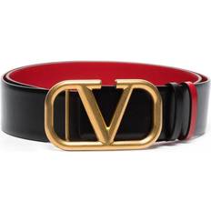 Valentino Vlogo Signature Reversible Leather Belt - Black