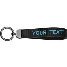 Temu Nylon Webbing Metal Keychain Pendant Tag - Black/Rose Red/Blue