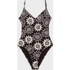 Mango Dam Baddräkter Mango Printed Swimsuit - Chocolate