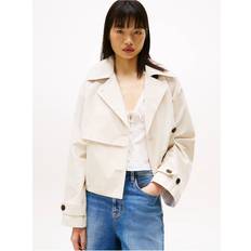 Herren Mäntel Tommy Jeans Damen Cropped-Tenchcoat - Ecru