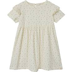 M Klänningar Lil'Atelier Rib NmfGago Coconut Mjölk m Blommor - 3 År