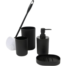 4-Piece Ribbed Bathroom Accessories Set