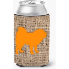 Orange Bottle Coolers Caroline's Treasures Chow Burlap and Orange Can Insulator Hugger Bottle Cooler