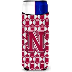 Grey Bottle Coolers Caroline's Treasures Letter N Football Crimson Grey and White Ultra Beverage Insulators for Slim Cans CJ1065-NMUK Bottle Cooler