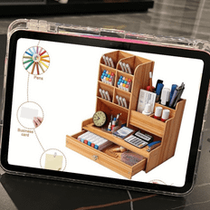Desktop Organizers on sale Temu Wooden Pen Pencil Storage Holder 1pc