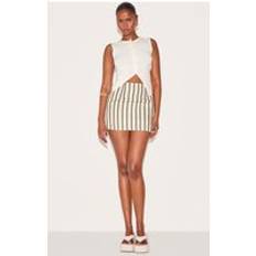 PrettyLittleThing Sage Stripe Mini Skirt - Sage