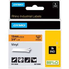 DYMO Rhino Vinyl Black on Orange