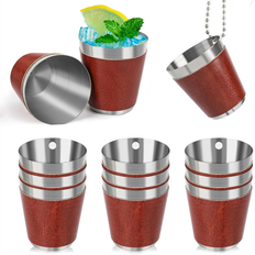 Steel Glasses Jojomino Pack of 12 Cups Metal for Hanging Shot Glasses 30ml Shot Glass