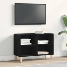 vidaXL Sort Egetræ TV-Skab 69.5 x 30 x 50 cm TV-bord