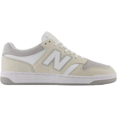 New Balance 480 Leather Trainers - Rain Cloud/Linen