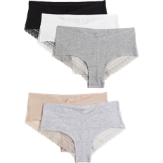 H&M MAMA 5er-Pack Baumwollhipster mit Spitze - Grau