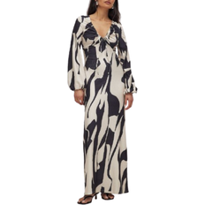 NA-KD Jersey Midi Dress with Balloon Sleeves - Multicolor