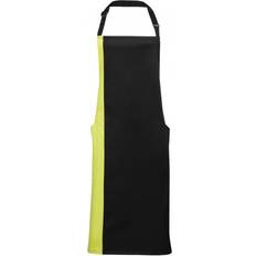 Aprons Premier Unisex Contrast Workwear Bib Apron - Jet Black