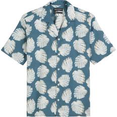 Marc O'Polo Skjortor Marc O'Polo O’Polo Camp Collar Short Sleeves Slits a Dam Långärmade Blusar - Multi/Storm
