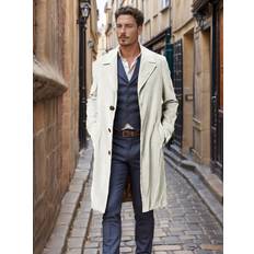 Corduroy Coats Vehhe Men's Corduroy Trench Coat - Beige