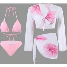 Dam - Rosa Bikiniset Oasis Damer Med Blommönster Badkläder Beach Outfit - Rosa